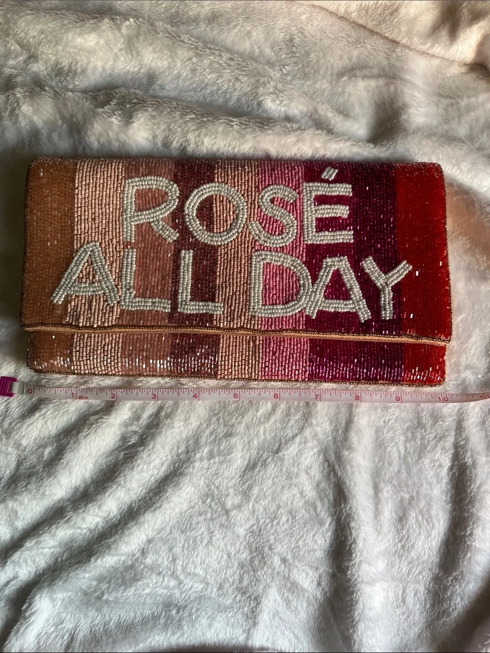 Beaded 'Rosé All Day' Multicolor Clutch Bag